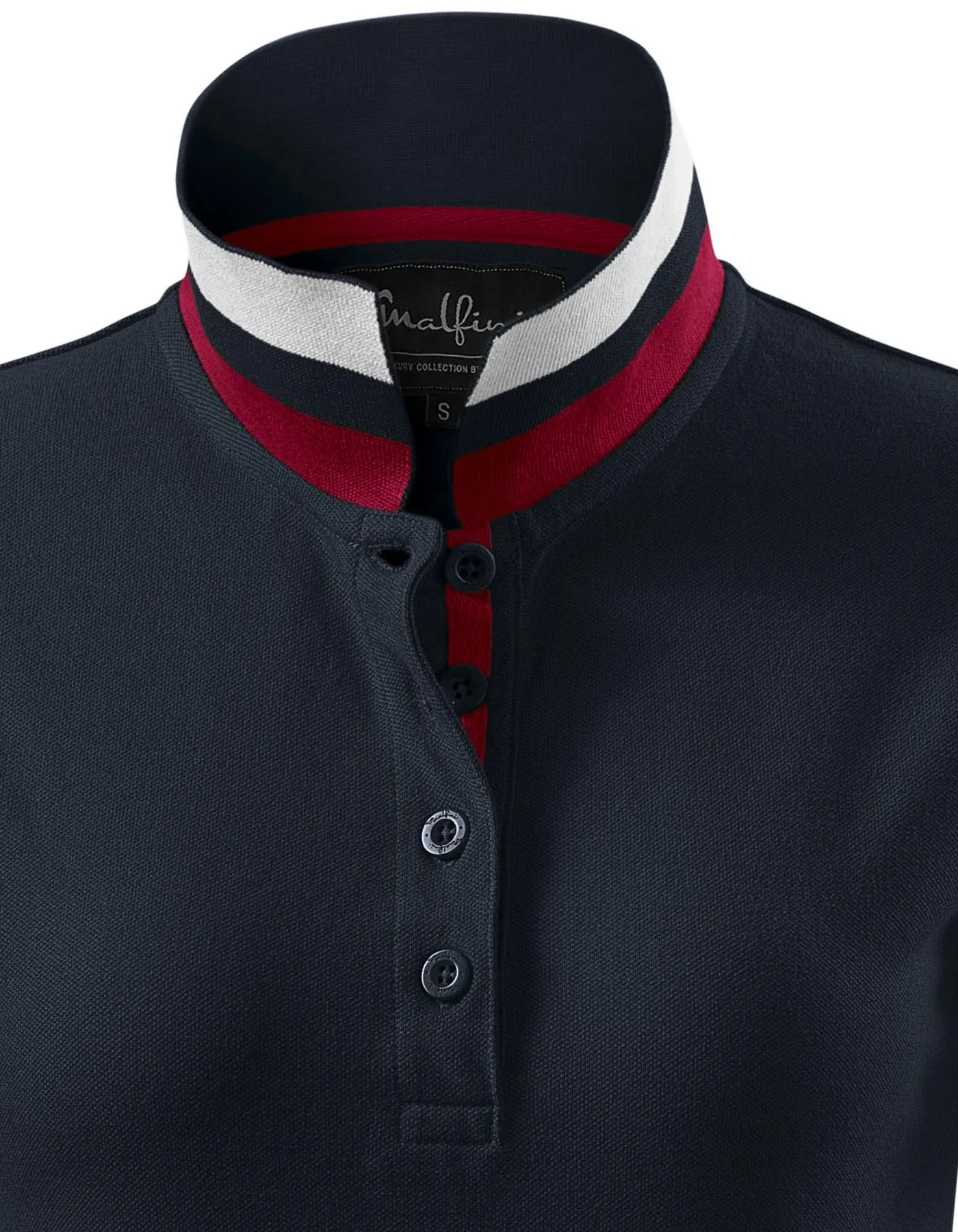 Damen Poloshirt mit Stehkragen - 4-Knopf-Verschluss