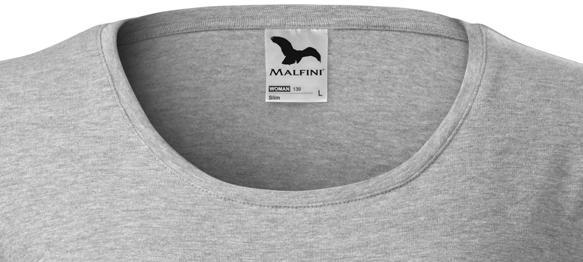 Eng anliegendes Damen-T-Shirt mit langen Ärmeln - Tiefer Rundhalsausschnitt