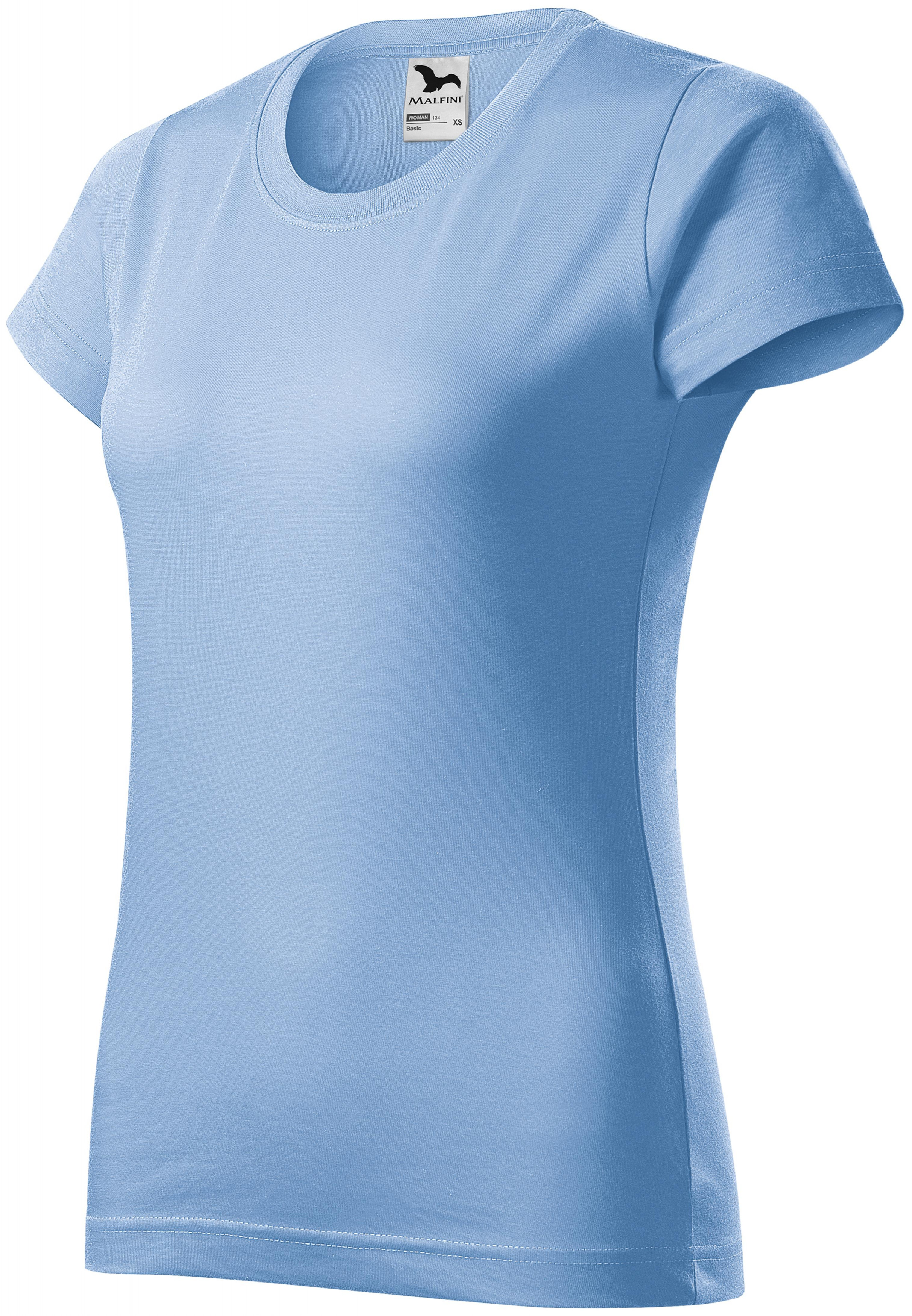 Damen einfaches T-Shirt, Himmelblau, S