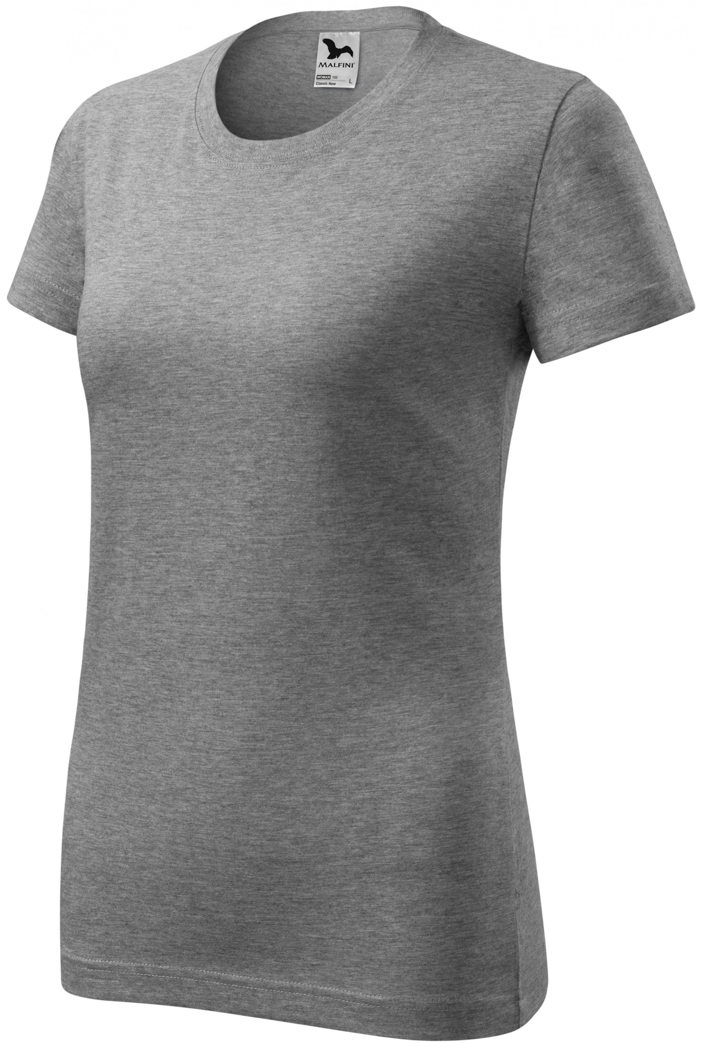 Damen klassisches T-Shirt, dunkelgrauer Marmor, S