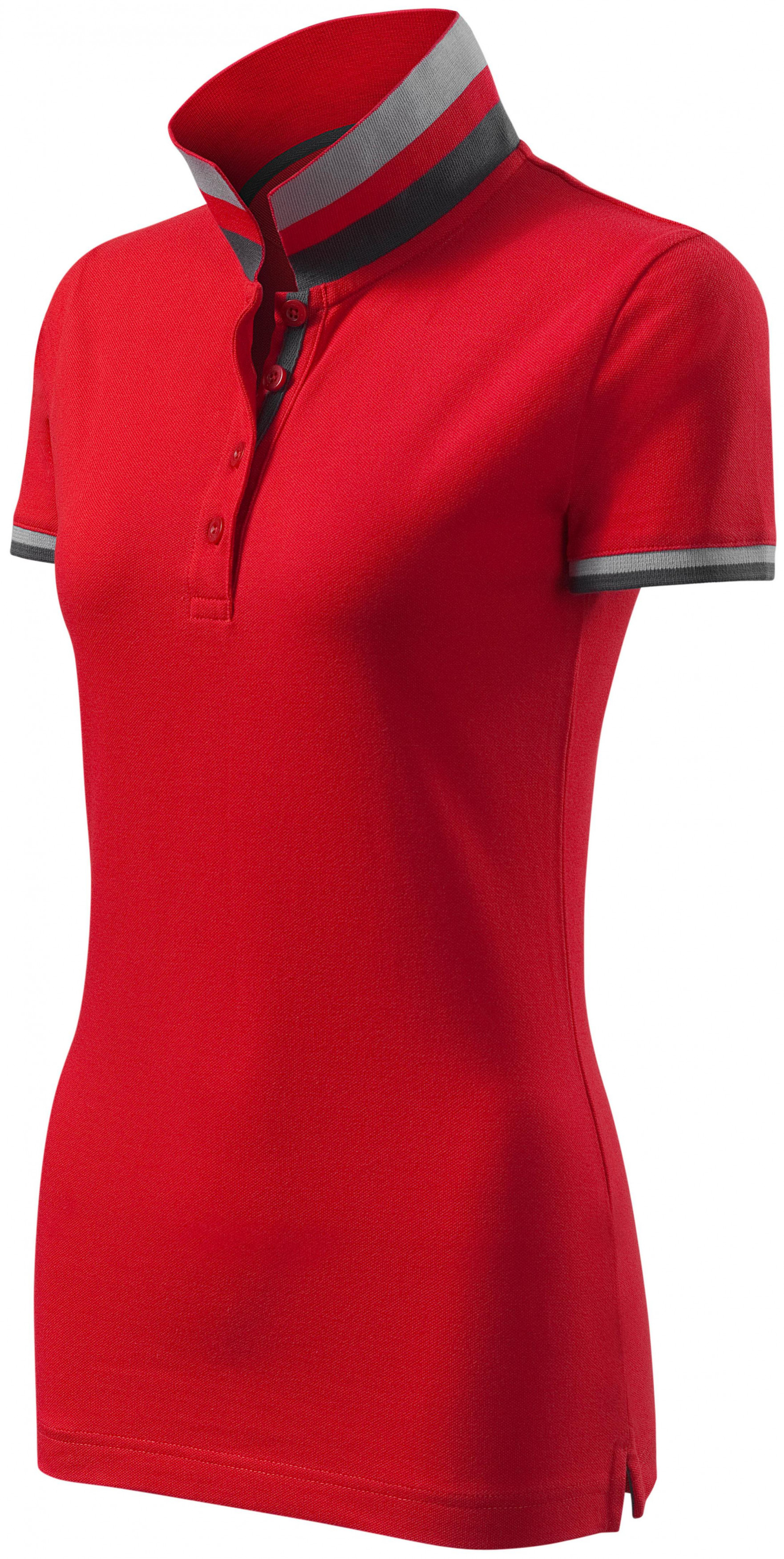 Damen Poloshirt mit Stehkragen, formula red, 2XL
