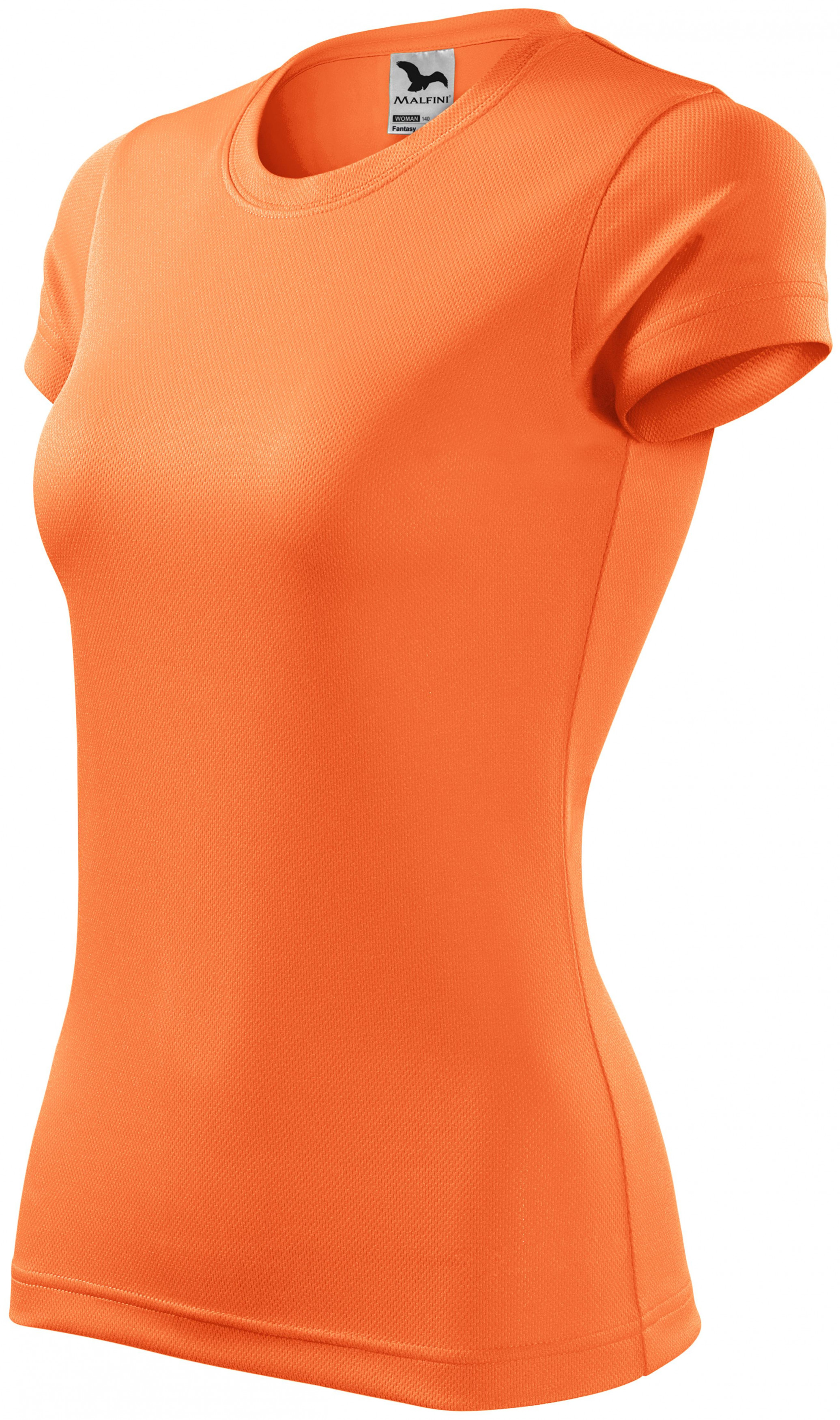 Damen Sport T-Shirt, Neon Mandarine, 2XL