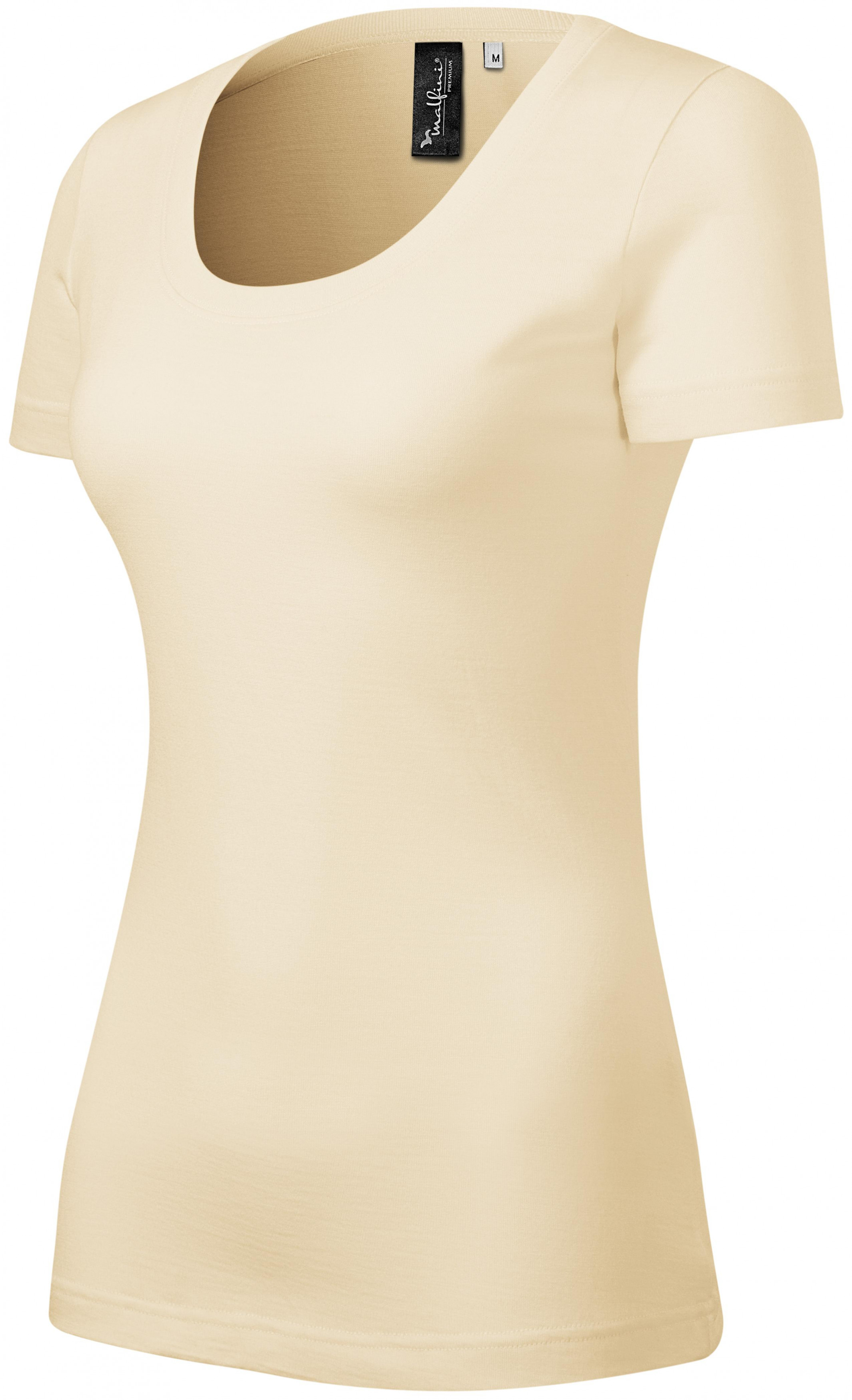 Damen T-Shirt aus Merinowolle, mandel, XL