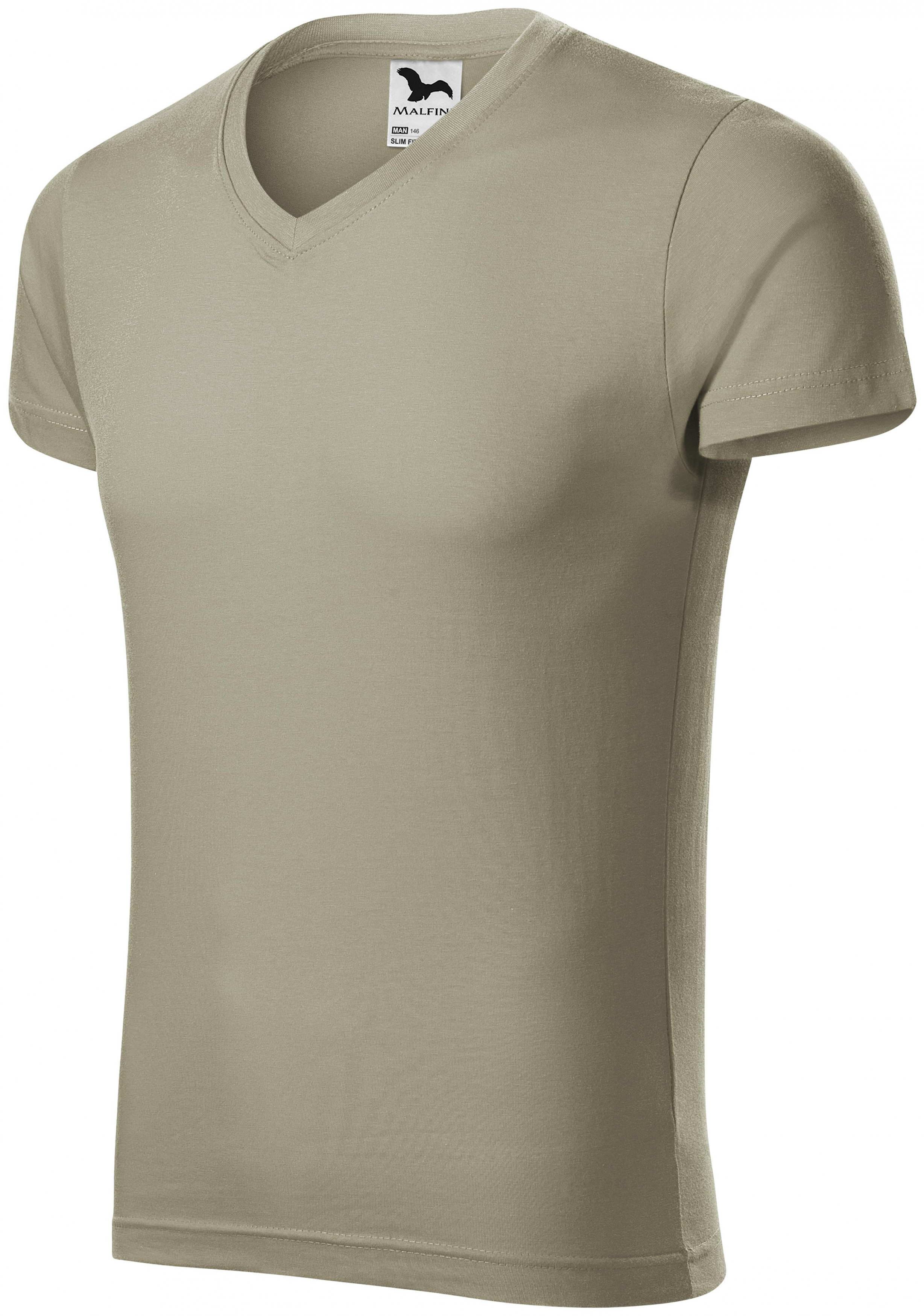 Eng anliegendes Herren-T-Shirt, helles Khaki, M