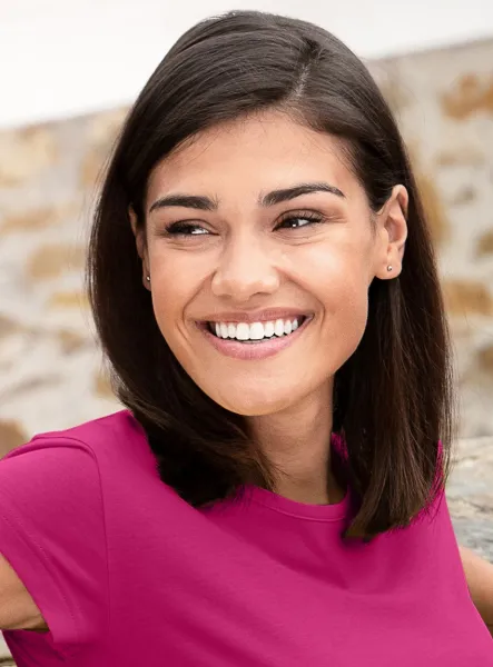 Damen trendy T-Shirt - Klassischer Rundhalsausschnitt