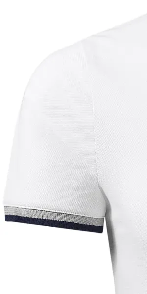 Herren Poloshirt mit Stehkragen - Kurzärmelig mit kontrastierenden Streifen