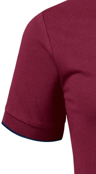 Herren-Poloshirt mit Bomberkragen - Kurzärmelig mit Kontraststreifen