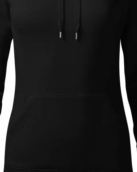 Damen Sweatshirt mit Kapuze ohne Reißverschluss - Taillierter Schnitt mit Seitennähten