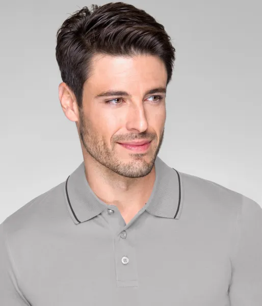 Elegantes mercerisiertes Poloshirt für Herren - 3-Knopf-Verschluss