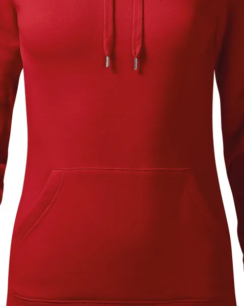Damen Sweatshirt mit Kapuze ohne Reißverschluss - Taillierter Schnitt mit Seitennähten