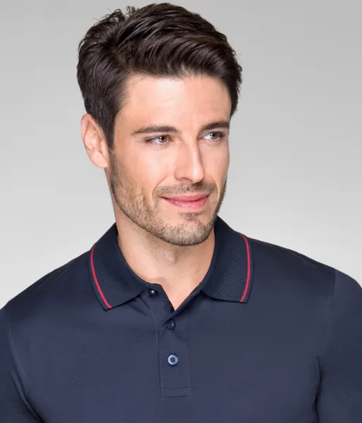 Elegantes mercerisiertes Poloshirt für Herren - 3-Knopf-Verschluss