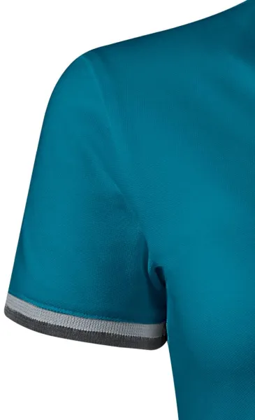 Damenkleid mit Kragen - Kurzärmelig mit kontrastierenden Streifen