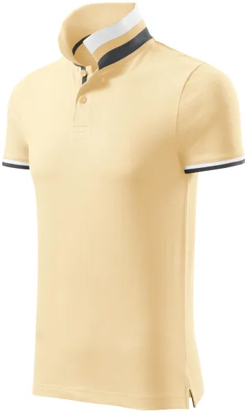 Herren Poloshirt mit Stehkragen - Herren-Poloshirt mit kontrastierendem Streifenkragen