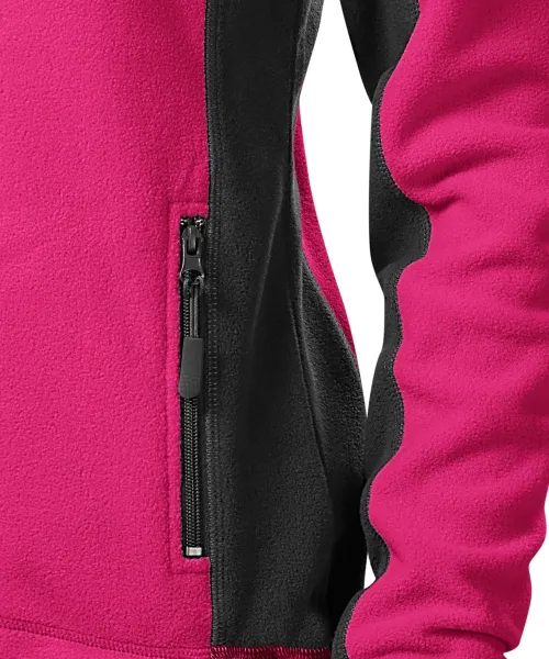 Damen Fleece-Kontrastjacke - Praktische Taschen mit Reißverschluss