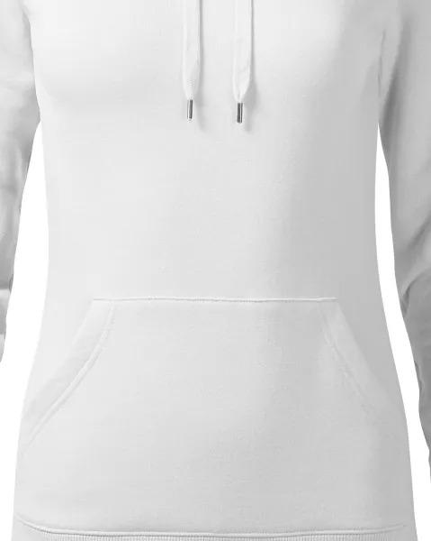 Damen Sweatshirt mit Kapuze ohne Reißverschluss - Taillierter Schnitt mit Seitennähten