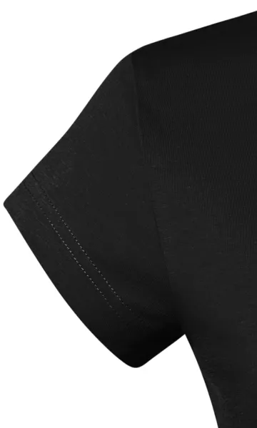 Slim Fit Damen T-Shirt mit V-Ausschnitt - Sehr kurze Ärmel