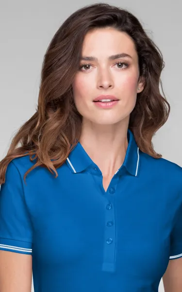 Damen Poloshirt mit kurzen Ärmeln - 5-Knopf-Verschluss
