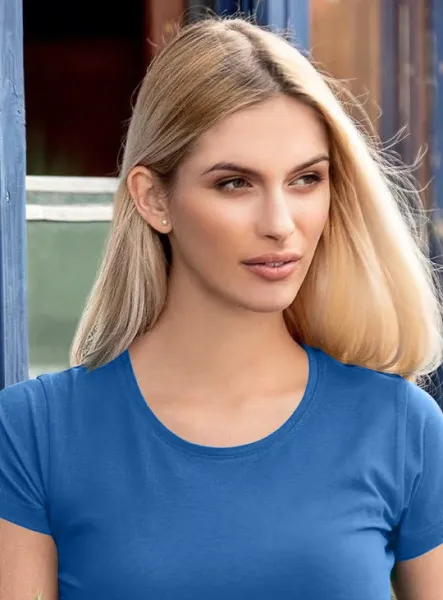 Damen T-Shirt mit sehr kurzen Ärmeln - Klassischer Rundhalsausschnitt