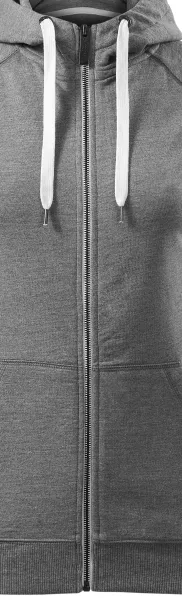Kontrastfarbenes Damen-Sweatshirt mit Kapuze - Weißer, kontrastierender Reißverschluss