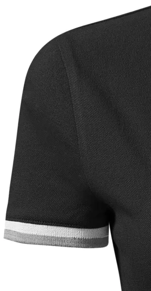 Damen Poloshirt mit Stehkragen - Kurzärmelig mit kontrastierenden Streifen