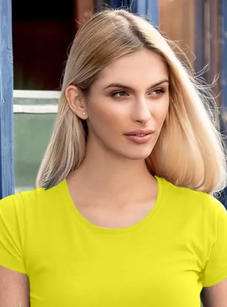 Damen T-Shirt mit sehr kurzen Ärmeln - Klassischer Rundhalsausschnitt
