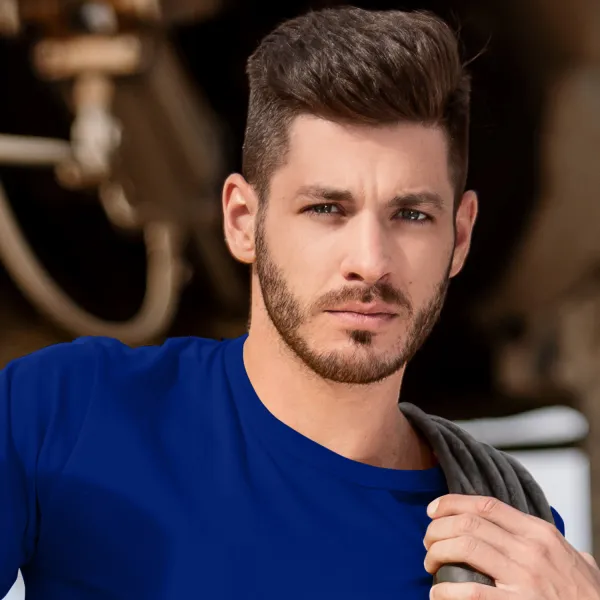 Robustes Herren T-Shirt schwerer - Klassischer Rundhalsausschnitt