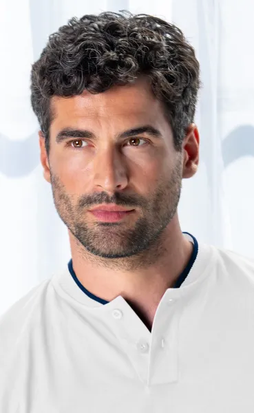 Herren-Poloshirt mit Bomberkragen - 2-Knopf-Verschluss