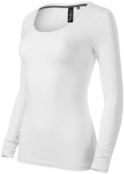 Damen T-Shirt mit langen Ärmeln und tiefem Ausschnitt - Damen Baumwoll-T-Shirt für jeden Tag