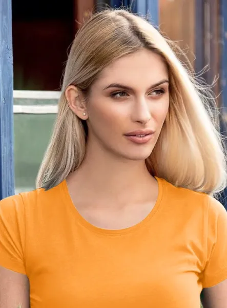 Damen T-Shirt mit sehr kurzen Ärmeln - Klassischer Rundhalsausschnitt