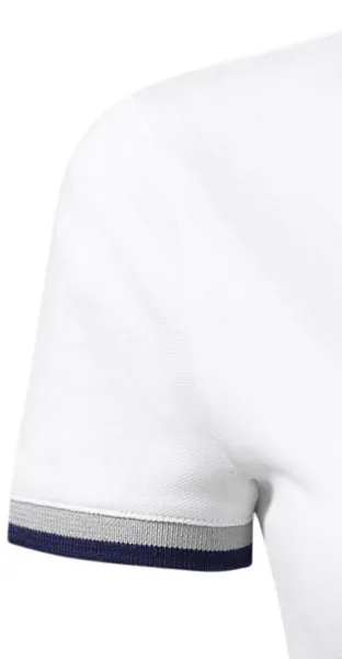 Damen Poloshirt mit Stehkragen - Kurzärmelig mit kontrastierenden Streifen
