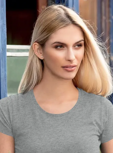 Damen T-Shirt mit sehr kurzen Ärmeln - Klassischer Rundhalsausschnitt