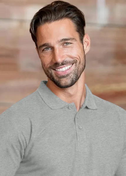 Gröberes Poloshirt für Herren - 3-Knopf-Verschluss