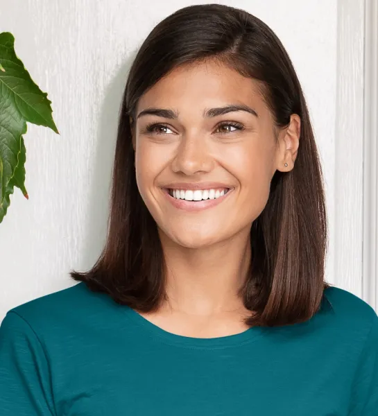 Damen-T-Shirt aus strukturierter Bio-Baumwolle - Klassischer Rundhalsausschnitt