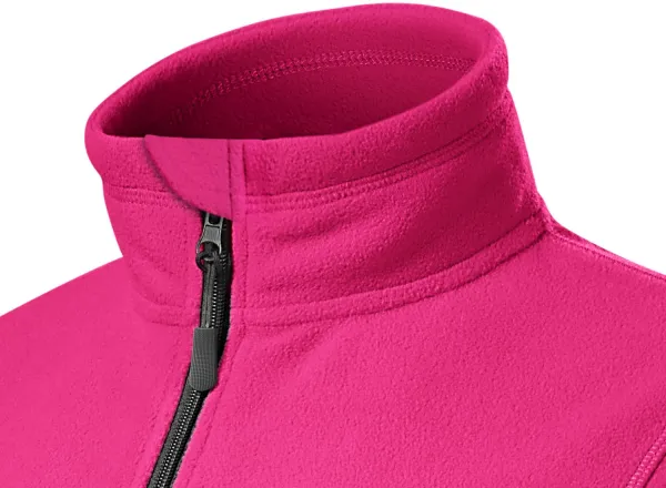 Damen Fleece-Kontrastjacke - Hochgestellter Kragen zum Schutz vor Kälte im Nacken