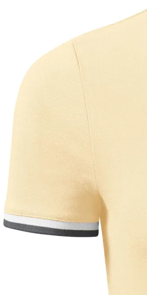 Herren Poloshirt mit Stehkragen - Kurzärmelig mit kontrastierenden Streifen