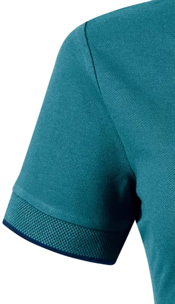Damen-Poloshirt mit Bomberkragen - Kurzärmelig mit Kontraststreifen