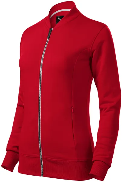 Damen Sweatshirt mit versteckten Taschen - Damen-Sweatshirt mit Reißverschluss, ohne Kapuze