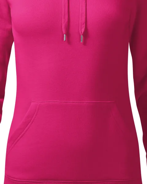 Damen Sweatshirt mit Kapuze ohne Reißverschluss - Taillierter Schnitt mit Seitennähten
