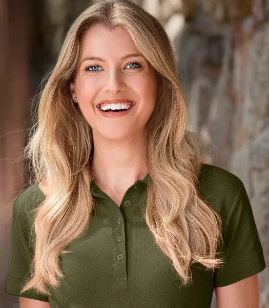 Damen elegantes Poloshirt - 5-Knopf-Verschluss