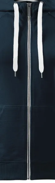 Kontrastfarbenes Damen-Sweatshirt mit Kapuze - Weißer, kontrastierender Reißverschluss