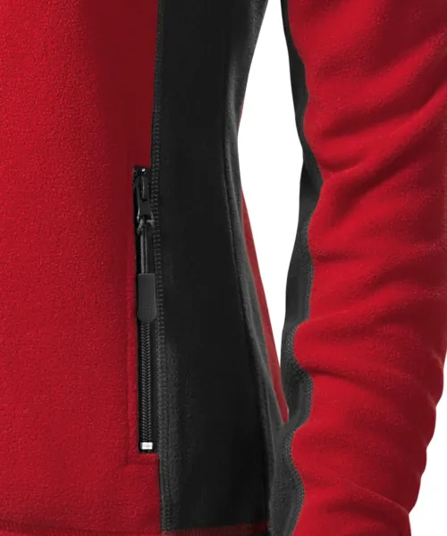 Damen Fleece-Kontrastjacke - Praktische Taschen mit Reißverschluss