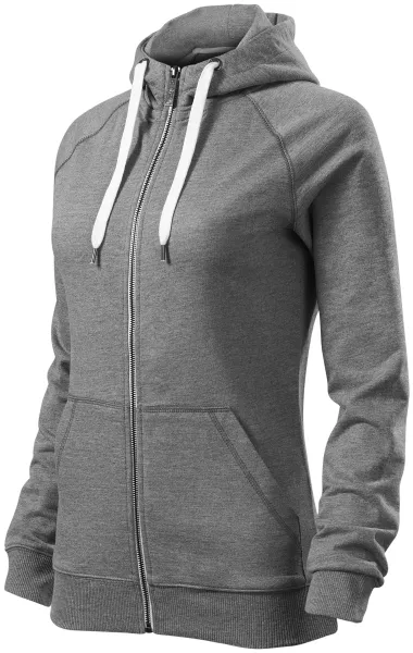 Kontrastfarbenes Damen-Sweatshirt mit Kapuze - Damen-Sweatshirt mit Reißverschluss und Kapuze