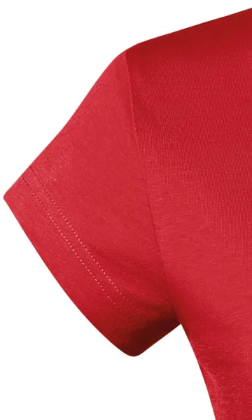 Slim Fit Damen T-Shirt mit V-Ausschnitt - Sehr kurze Ärmel
