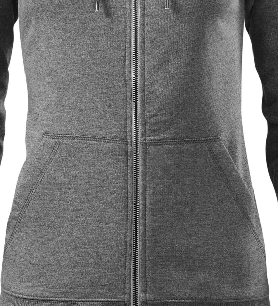 Kontrastfarbenes Damen-Sweatshirt mit Kapuze - Taillierter Schnitt mit Seitennähten
