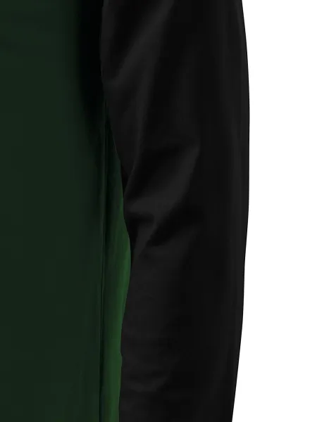 Herren Kontrast T-Shirt mit langen Ärmeln - Schnitt mit Seitennähten