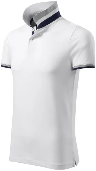 Herren Poloshirt mit Stehkragen - Herren-Poloshirt mit kontrastierendem Streifenkragen