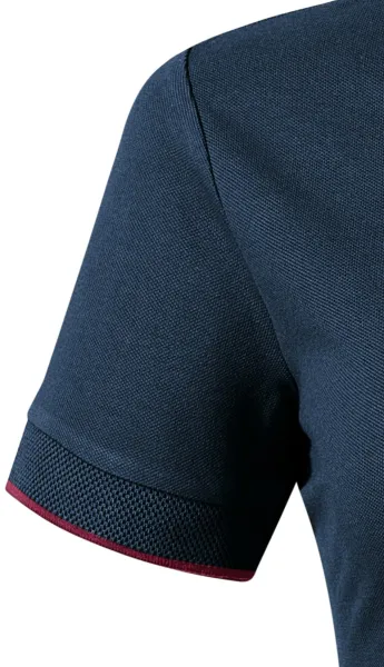 Damen-Poloshirt mit Bomberkragen - Kurzärmelig mit Kontraststreifen