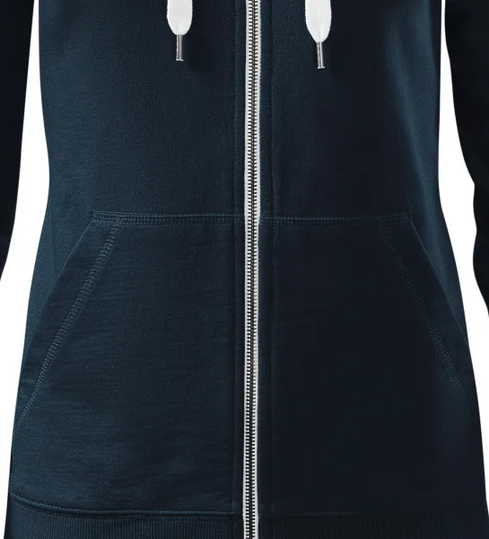 Kontrastfarbenes Damen-Sweatshirt mit Kapuze - Taillierter Schnitt mit Seitennähten