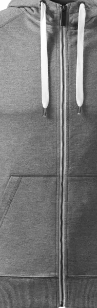 Kontrastiertes Herren-Sweatshirt mit Kapuze - Weißer, kontrastierender Reißverschluss