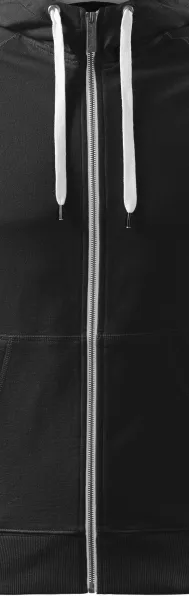 Kontrastiertes Herren-Sweatshirt mit Kapuze - Weißer, kontrastierender Reißverschluss